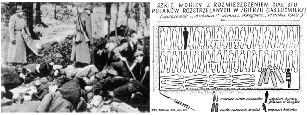 Mogiła 100 Straconych w Zgierzu 20 marca 1942 roku przez nazistowskiego okupanta.
