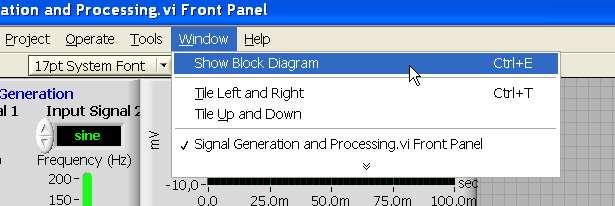 Pasek narzędzi stanu: Front Panel Toolbar uruchamia program w kodzie programu występuje błąd, nie można go uruchomić uruchamia w trybie ciągłym wymuszenie zatrzymania programu pauza animacja