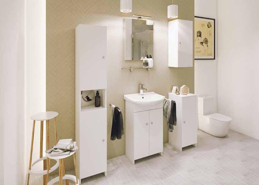 Y MEBI DO SAMODZIENEGO MONTAŻU (DSM) / SEF-ASSEMBY FURNITURE S Venus wyróżniki kolekcji / key features kompaktowe szafki idealne do małych łazienek compact cabinets perfect for small bathrooms szafki