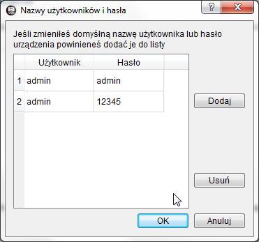 Kliknij tutaj INSTRUKCJA OBSŁUGI OPROGRAMOWANIA VMS 3.1.1.1.3 Konfiguracja automatycznej autoryzacji Wprowadź domyślną nazwę użytkownika i hasło.