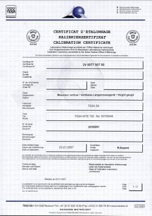 pomiarowe Laboratorium kalibracyjne TESA Hite Magna 0.05 mm 10 m 5 m 2.5 m 0.5 m 1D 2D zmotoryzowany Standard Special acc.