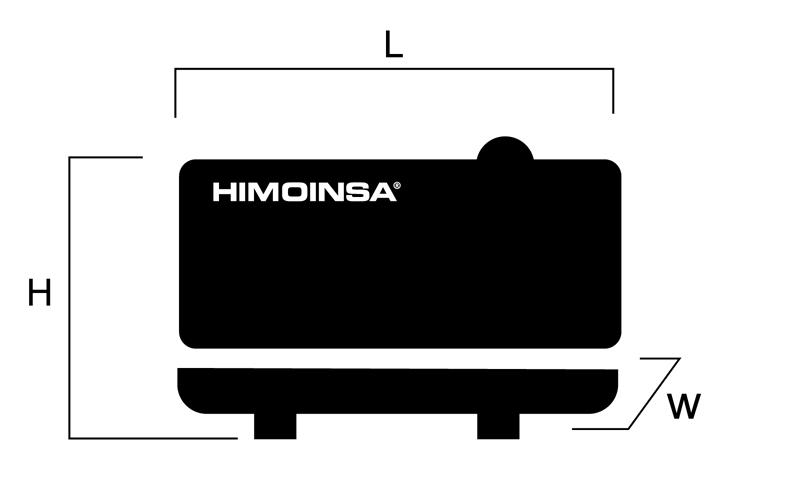 Wymiary Model: HYW-35 T5 (L) (H) (W) Waga i wymiary Długość mm 2.100 Szerokość mm 1.349 Wysokość mm 975 Wymiary transportowe m3 2,76 (*) Waga z płynami Kg 950 Pojemność zbiornika paliwa L.