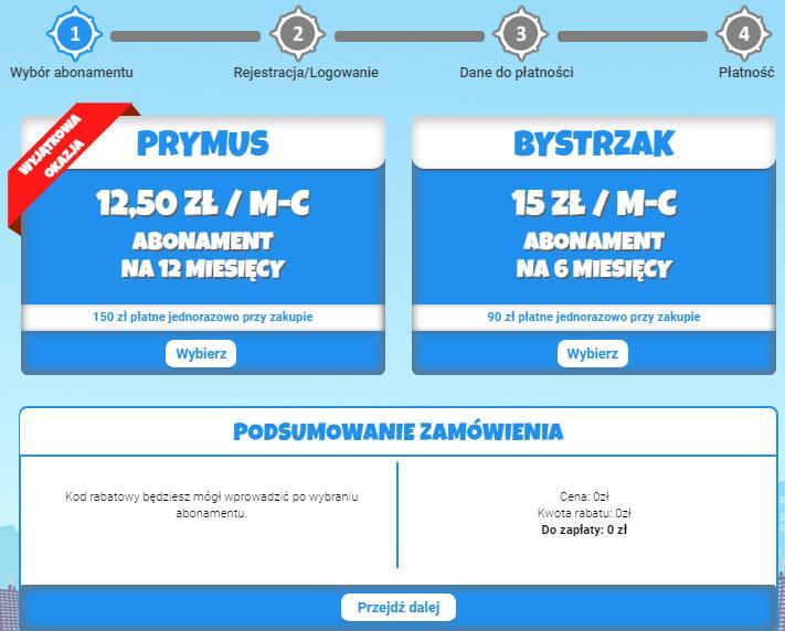 poprzez klikniecie w przycisk: 12 miesięcy 6 miesięcy Jeżeli użytkownik dysponuje kodem