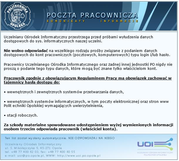 Prawidłowa wiadomość