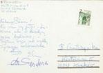 : 'ERosenstein' i '1977' praca w formie pocztówki, na odwrocie życzenia