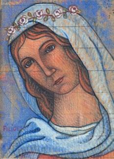 29 Charles Filiger (1862 Thann 1928 Plougastel) Święta Teresa gwasz/papier, 15 x 10,7 cm sygnowany l.d.