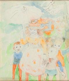 137 Juliusz Studnicki (1906 Kniażyce 1978 Warszawa) Spacer z dziećmi akwarela, ołówek/papier, 31,5 x 26,5 cm (w