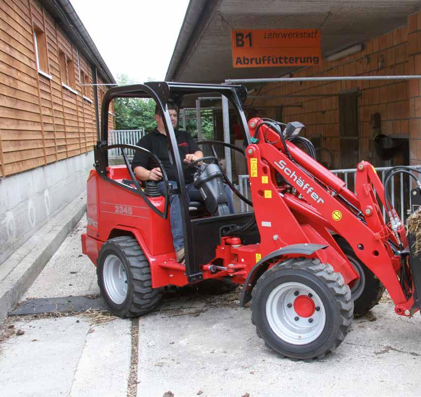 Schäffer SLT Ładowarki Schäffer SLT do wysokości 2,00 m Schäffer 2336 SLT z wysokością całkowitą poniżej 2 m, z łatwością pokonuje większość niskich przejazdów.