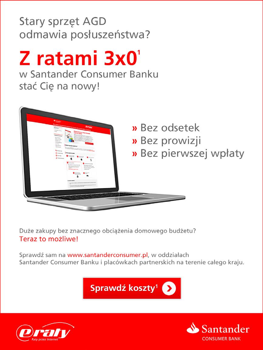 8.5. Logotyp Raty Santander Consumer Bank przykładowe realizacje mailing strona 15 PRZYKŁADOWE REALIZACJE MAILING 600 px W przypadku stosowania jedynie logotypu eraty, zaleca się jego położenie u
