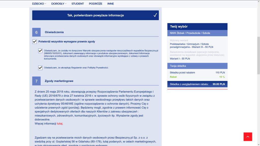 13. Oświadczenia i zgody Na tym etapie na Twoją skrzynkę e-mail Bezpieczny.