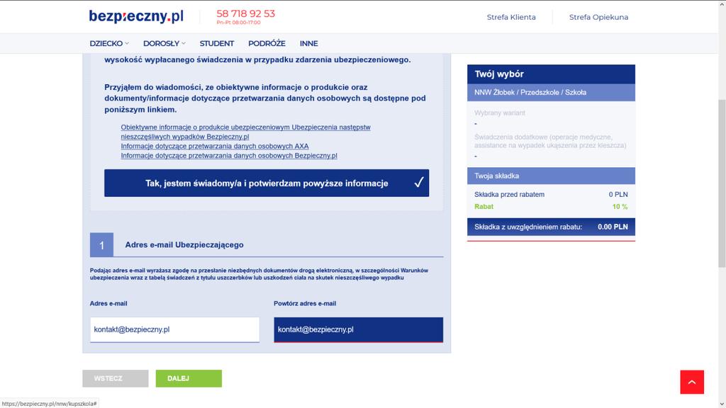 7. Zapoznaj się z informacjami od ubezpieczyciela oraz od Bezpieczny.