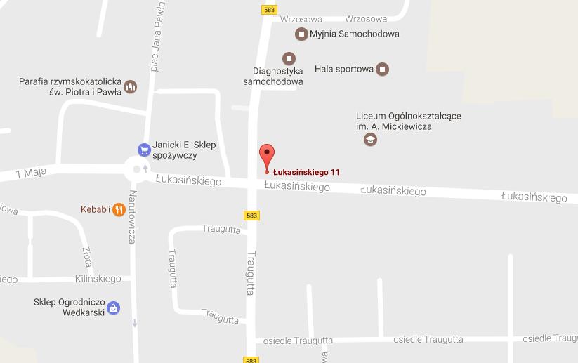Lokalizacja i dostępność komunikacyjna: Nieruchomość budynkowa położona jest w centrum Żychlina, przy ul. Łukasińskiego 11.