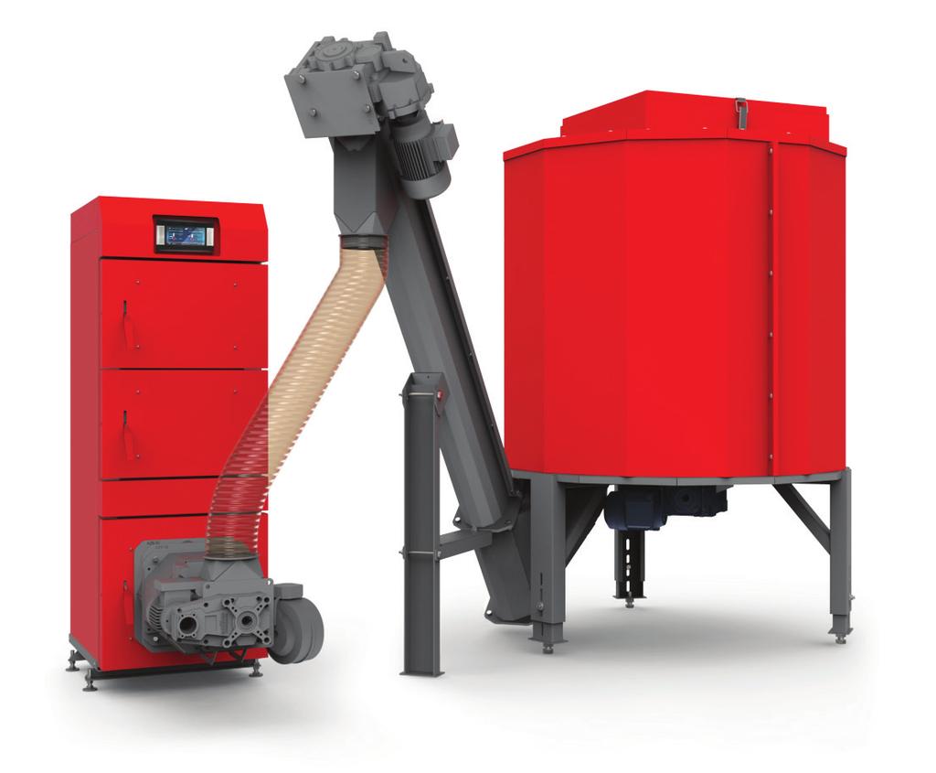 RED DasPell ZB 20-60 kw Automatyczny zestaw do spalania biomasy niedrzewnej z panikiem ZB RED DasPell ZB jest to kocioł, którego konstrukcja oparta jest na bazie wymiennika kotła RED DasPell.
