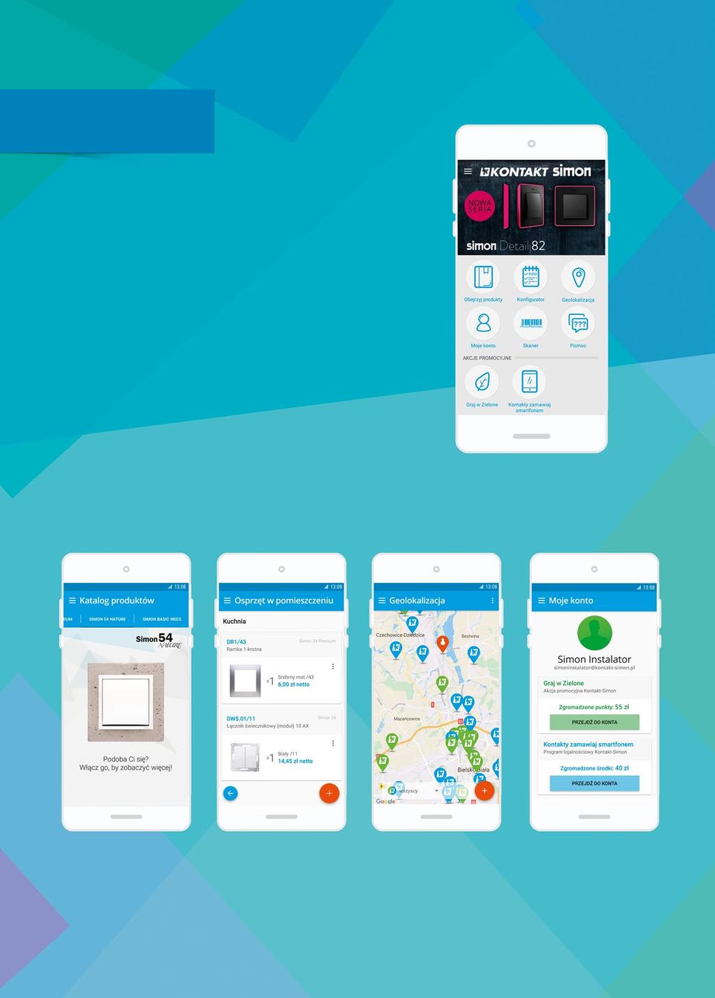 POBIERZ APLIKACJĘ Aplikacja mobilna Kontakt-Simon. Jedno narzędzie, wiele możliwości.