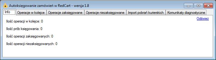 (automatycznie) / Dostarczone. Podgląd działania rozszerzenia W oknie podglądu pluginu możemy śledzić aktywność procesu księgowania w sklepie internetowym.