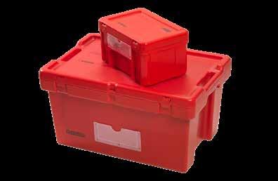 Pojemniki transportowe Niebieskie oraz czerwone pojemniki transportowe Pojemniki transportowe dostępne w kolorze niebieskmi (narzędzia czyste) oraz czerwonym (narzędzia brudne).