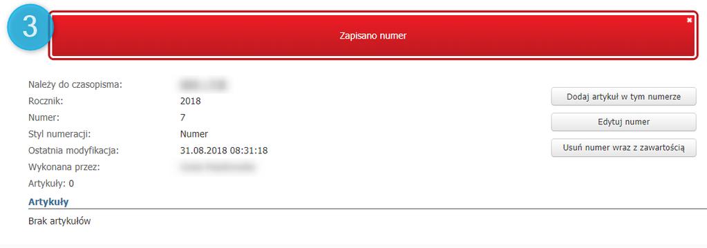 Wybrać styl numeracji i wypełnić niezbędne pola i kliknąć Zapisz. Najważniejszym polem jest rocznik ; 3.