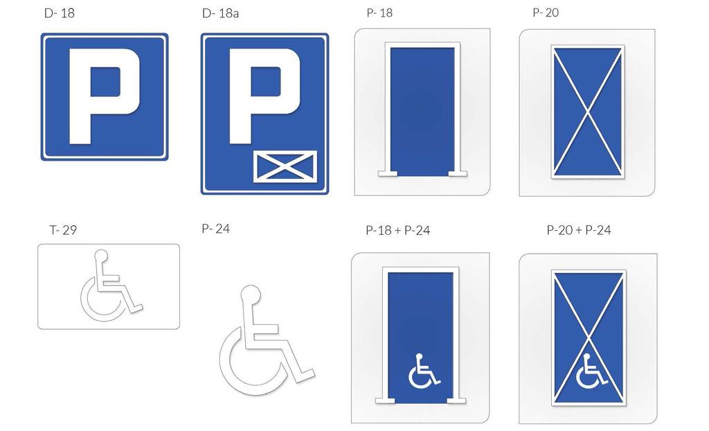 1.5. Oznakowanie stanowisk postojowych przeznaczonych do parkowania pojazdów przewożących osoby z niepełnosprawnościami 1.