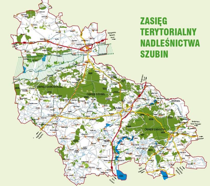Green Key Aktualizacja Programu Ochrony Środowiska dla Gminy Sadki Ryc. 10. Zasięg Nadleśnictwa Szubin Źródło: http://www.torun.lasy.gov.