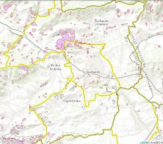 S t r o n a 34 Ze względu na górzysty charakter powierzchni gminy, na jej terenie występują obszary osuwiskowe.