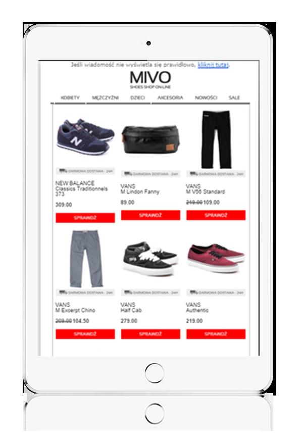 Case study: Skuteczne emaile dynamiczne po wizycie na stronie www Mivo.