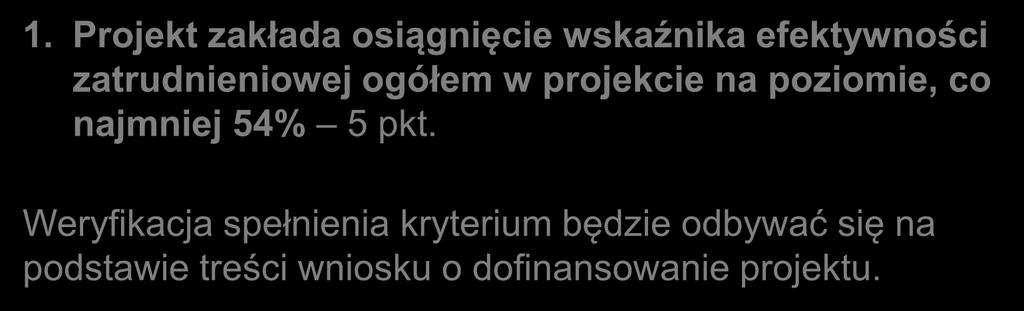 Kryteria specyficzne premiujące 1.