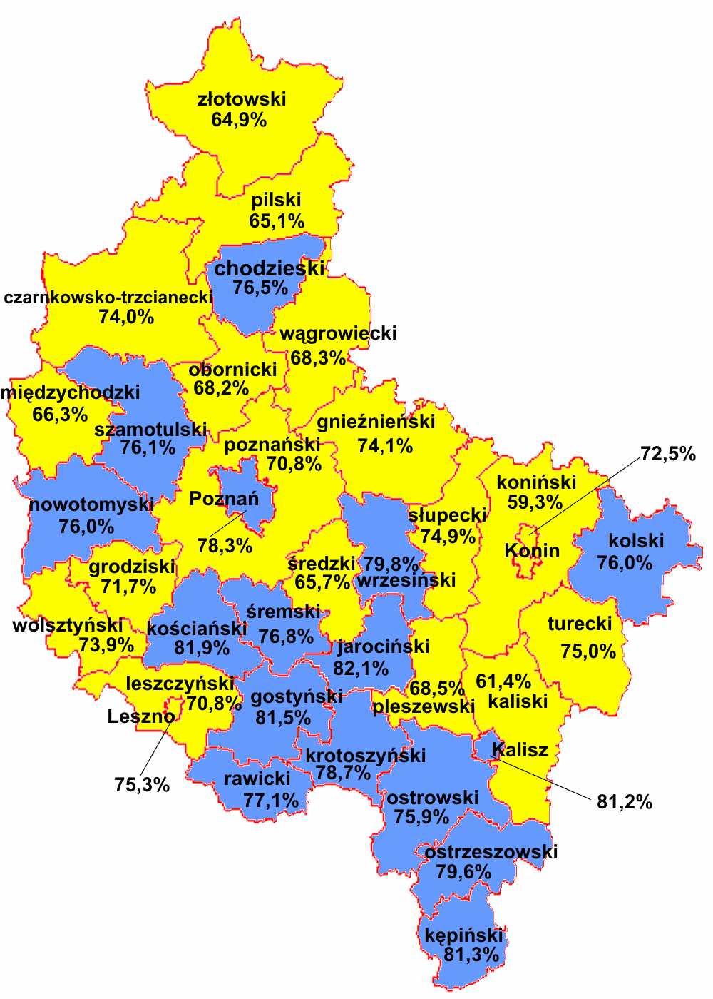 Województwo wielkopolskie ZDAWALNOŚĆ MATURY W 2011 ROKU