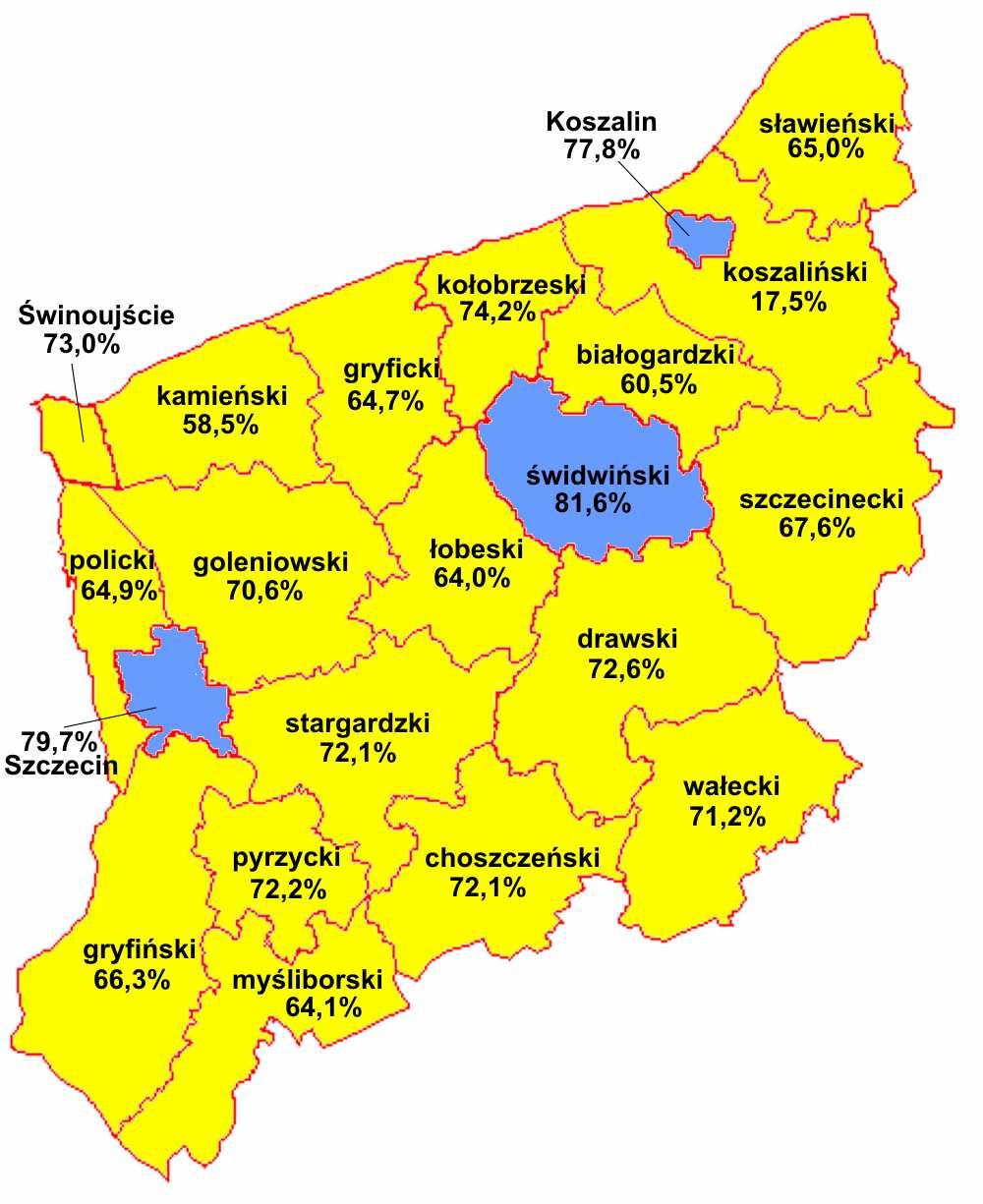 Województwo zachodniopomorskie ZDAWALNOŚĆ MATURY W 2011 ROKU