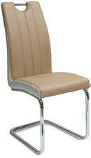 DC220 krzesło tapicerowane, ekoskóra kolory: szary+biały stelaż: metal