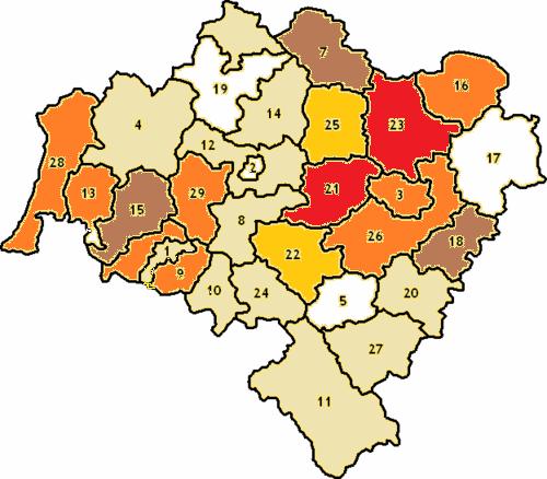 Skala szkód (w ciekach i urządzeniach administrowanych przez DZMiUW) na terenie woj. dolnośląskiego 25,0-500,0 tys. zł 501,0 1 000,0 tys. zł 1 001, 0-5 000 tys. zł 6 5 001, 0 10 000,0 tys.