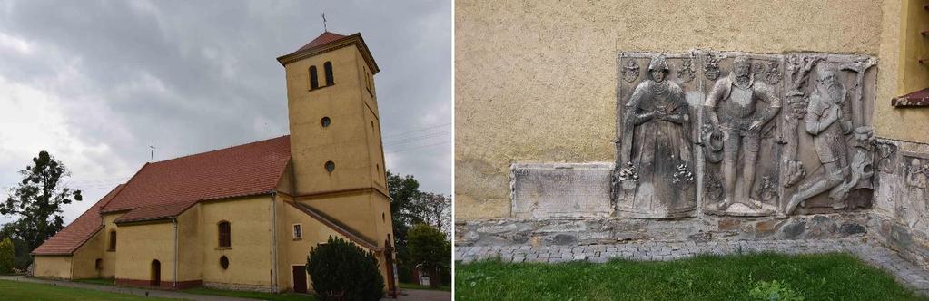 XVI w. jako fundacja protestanckich baronów von Hundt und Alten Grottkau. Kościół został zniszczony w XVII w. Obecny kształt budowla otrzymała Po przebudowie w początkach XIX w.