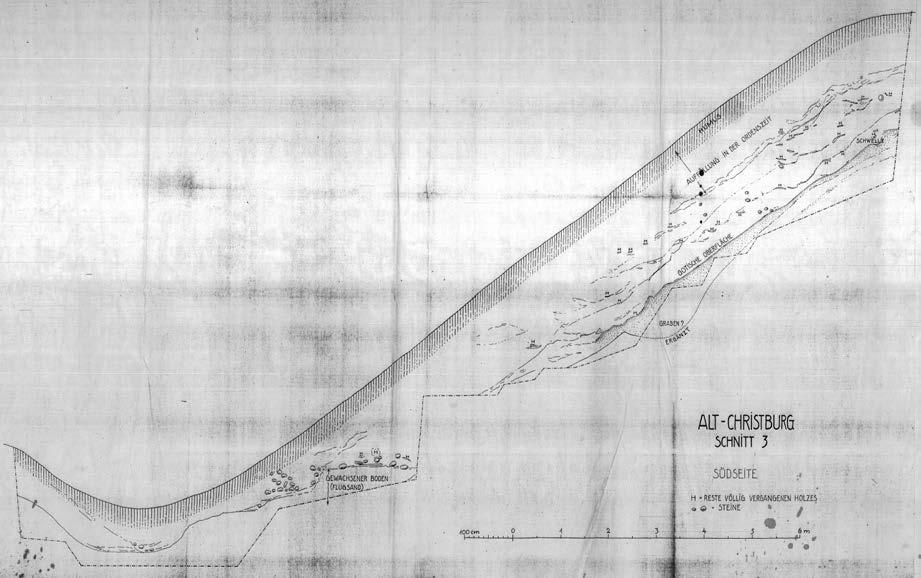 Dzierzgoń, profile of the southern trench 3, Schleif s file Ryc. 8. Obiekt warowny na Górze Zamkowej w St. Dzierzgoniu, profil płd.