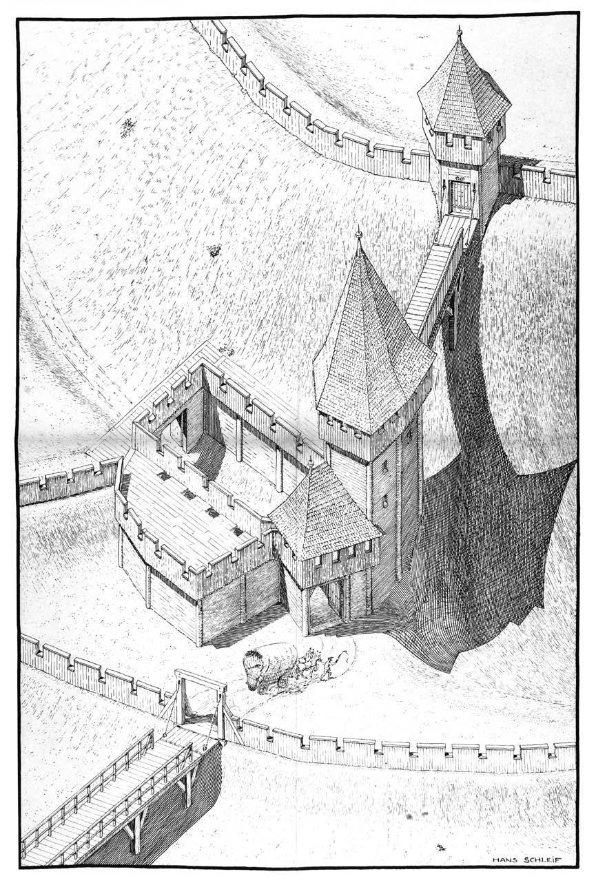 Badania archeologiczne obiektów warownych w Starym Dzierzgoniu w latach 1935 2018 Ryc. 18. Obiekt warowny na Górze Zamkowej w St. Dzierzgoniu, rekonstrukcja bramy, rys.