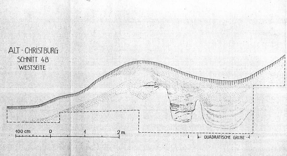 Daniel Gazda Ryc. 38. Obiekt warowny na Górze Zamkowej w St. Dzierzgoniu, profil zach. wykopu 48, Kartoteka Schleifa Fig. 38. The fortified building at Góra Zamkowa in St.