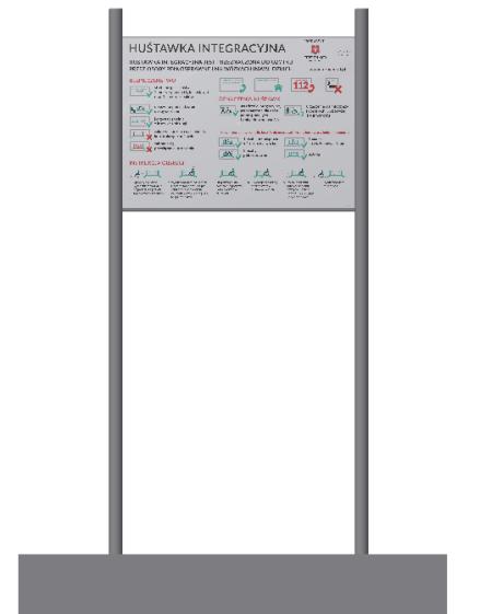 Huśtawka integracyjna występuje w zestawie z tablicą informacyjną, która musi znaleźć się w bezpośrednim sąsiedztwie zamontowanego