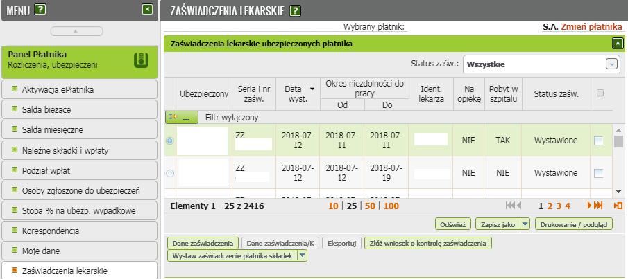 Jeśli chcesz przenieść zwolnienie z archiwum z powrotem do bieżącego widoku, zaznacz przy tym zwolnieniu kwadracik z prawej strony i kliknij [Przywróć z archiwum].