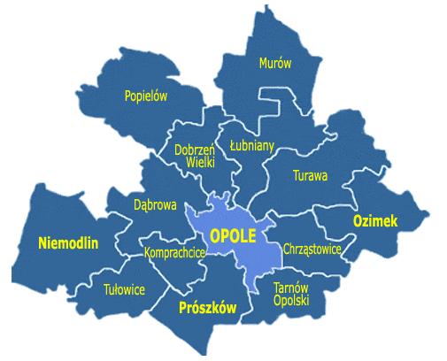 Poza Opolem sąsiaduje z gminami: Dąbrowa, Tułowice i Prószków.