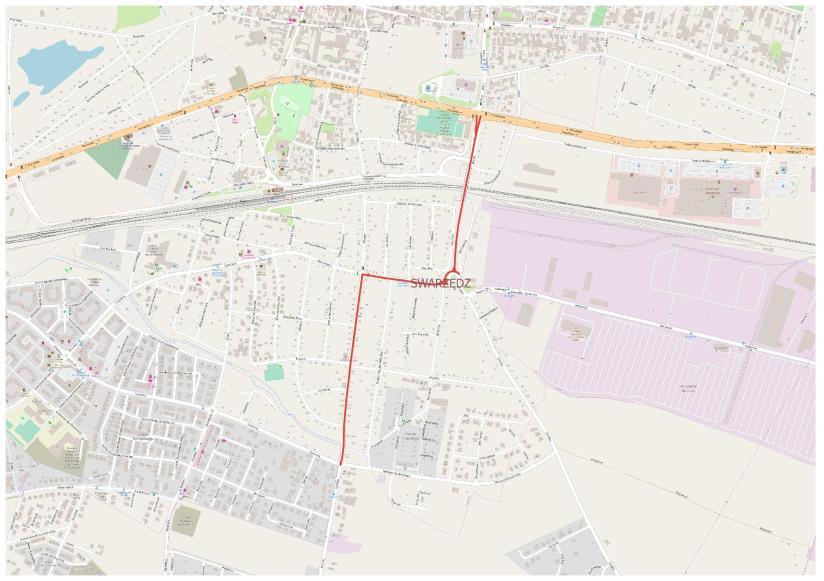 15. DROGA POWIATOWA 2489P (DAWNA DW 433), KILOMETRAŻ: 0+000 1+500 15.1. Część opisowa 15.1.1. Opis obszaru objętego Programem Analizowany odcinek drogi powiatowej znajduje się w na terenie gminy Swarzędz i przebiega przez miejscowość Swarzędz.