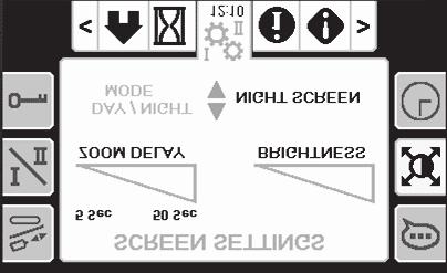 Główny ekran wiercenia wyświetla funkcję wiercenia. Ustawienia te służą do zmiany czasu opóźnienia przy przejściu. Rysunek 54 g233213 Rysunek 52 g224028 Ekrany wej./wyj.