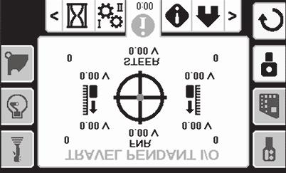 Wyświetla fotel z błędem, gdy nikt nie siedzi na fotelu operatora Wyświetla fotel z symbolem osoby, gdy ktoś siedzi na fotelu operatora Blokada po stronie wylotowej: podczas pracy zmienia kolor z