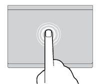 Możesz też dotknąć dwoma palcami dowolnego miejsca na powierzchni trackpada, aby wykonać operację naśladującą kliknięcie prawym przyciskiem myszy.