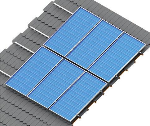 na dachu skośnym pokrytym dachówką karpiówką Konstrukcja DS-V5N Stal nierdzewna w gatunku ISI 304 SM8x.