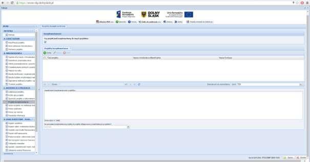 KOMPLEMENTARNOŚĆ Czy projekt jest komplementarny do innych projektów: W tej sekcji w pierwszej kolejności należy określić czy projekt/projekty, które mają być realizowane są komplementarne.