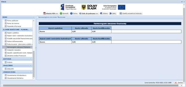 HARMONOGRAM RZECZOWO - FINANSOWY Harmonogram rzeczowo finansowy projektu przedstawia czasowy przebieg realizacji projektu w podziale na zadania (cele cząstkowe), których wypełnienie skutkuje