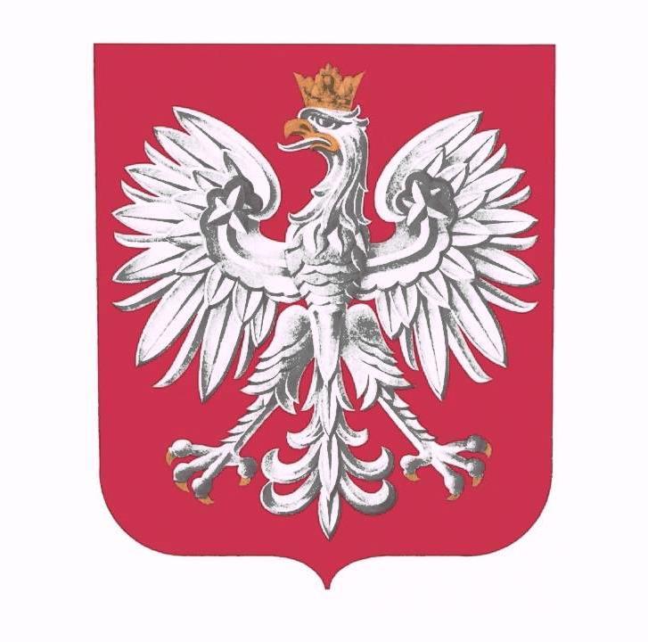 GODŁO NARODOWE To biały (jednogłowy) orzeł w złotej koronie, ze złotymi szponami i dziobem,