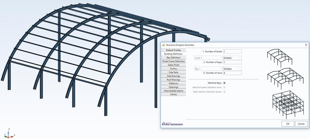 Structure Designer Steel Structure Designer jest kolejnym nowym modułem dostępnym w Advance Design 2017, zawierającym szeroką gamę opcji do definicji konstrukcji stalowych, umożliwiających