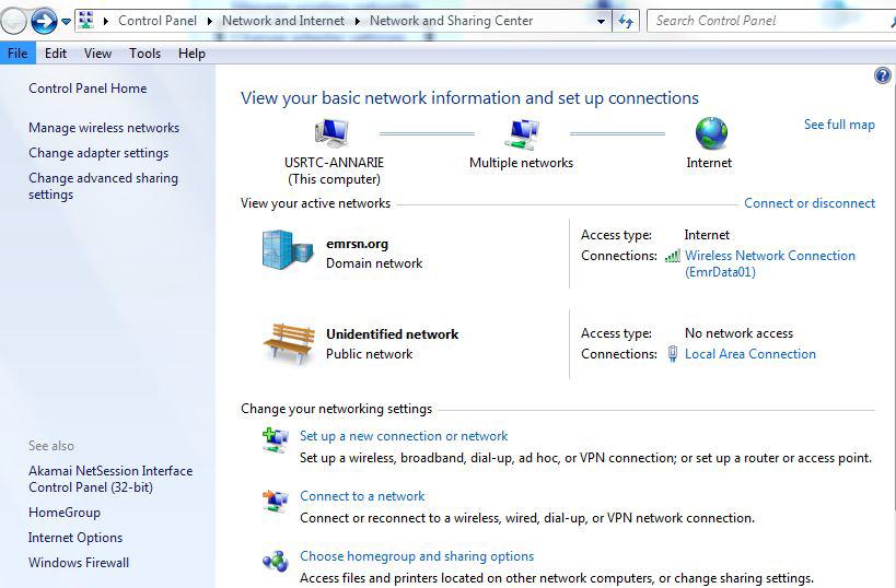 Windows 7 1. Kliknąć ikonę Internet Access (Dostęp do Internetu) w prawym dolnym rogu ekranu. Ilustracja 3.