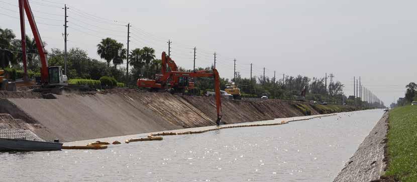 Studium przypadku Kanał Hillsboro, Package 2 Klient Wykonawca System Gripple Terra-Lock South Florida Water Management District Metro (główny), B&Z (podwykonawca) TL-A2, 3 mm (1/8 ) drut ze stali