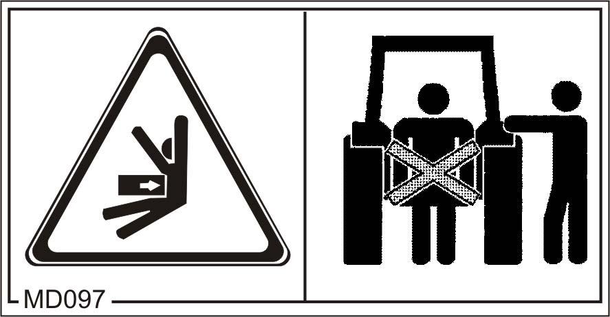 Ogólne wskazówki dotyczące bezpieczeństwa MD 096 Niebezpieczeństwo ze strony oleju hydraulicznego wydostającego się pod wysokim ciśnieniem, spowodowane przez nieszczelne przewody hydrauliczne!