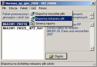 Jeżeli został przesłany do OKE plik Hermesa, ale nie został jeszcze przetworzony, to nie można dodawać zdających i zmieniać danych w Edycji danych uczniów.